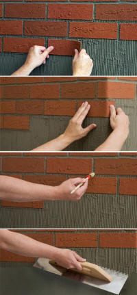 Монтаж гибкого кирпича.