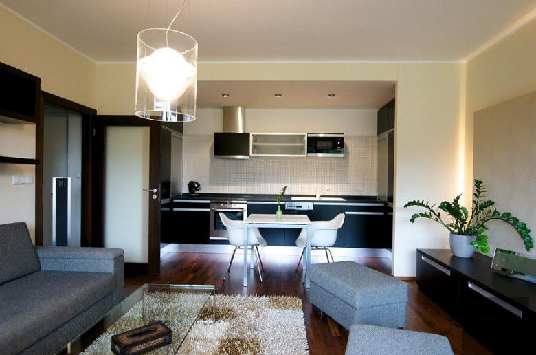 Дизайн кухни, совмещенной с гостиной