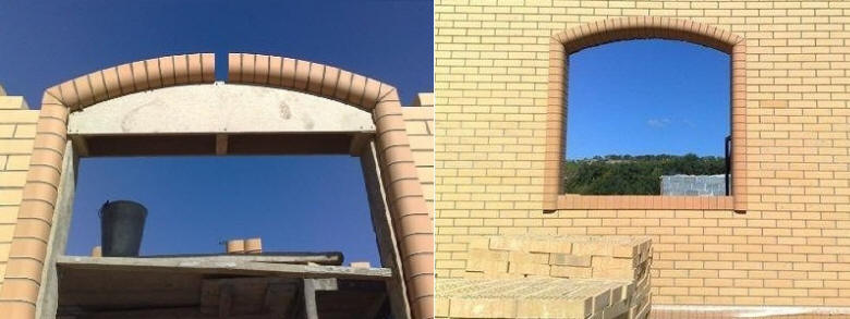 Выступ на кирпичной арке.