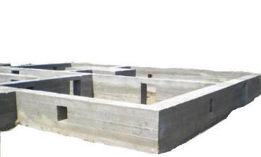 Ленточный фундамент.